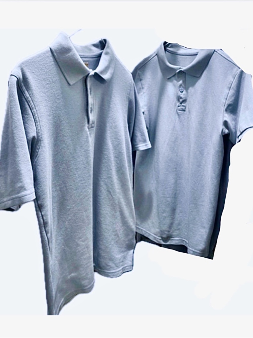 A+ Brand 2 shirts lot Men’s size Small Light Blue School Uniform Polos